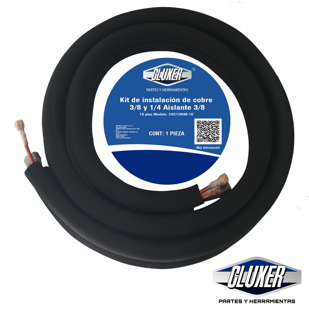 Kit Tuberia de Cobre 1/4 y 3/8 con Aislante de Espesor 3/8