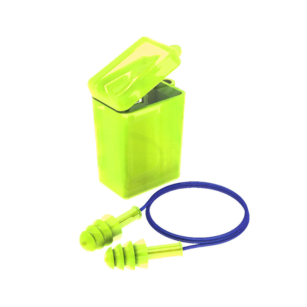 TAPON AMARILLO REUTILIZABLE 27DB, C/CORDON, CAJA C/1 PAR, CAJA M. 1,000 PARES