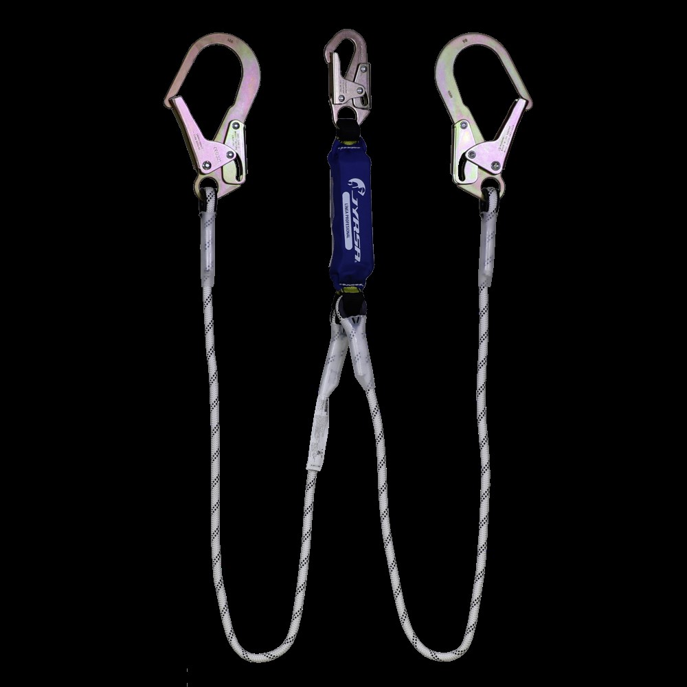 AMORTIGUADOR CON DOBLE CUERDA DE NYLON DE 1/2 PULG.  DE 1.83M CON GANCHOS GRANDE