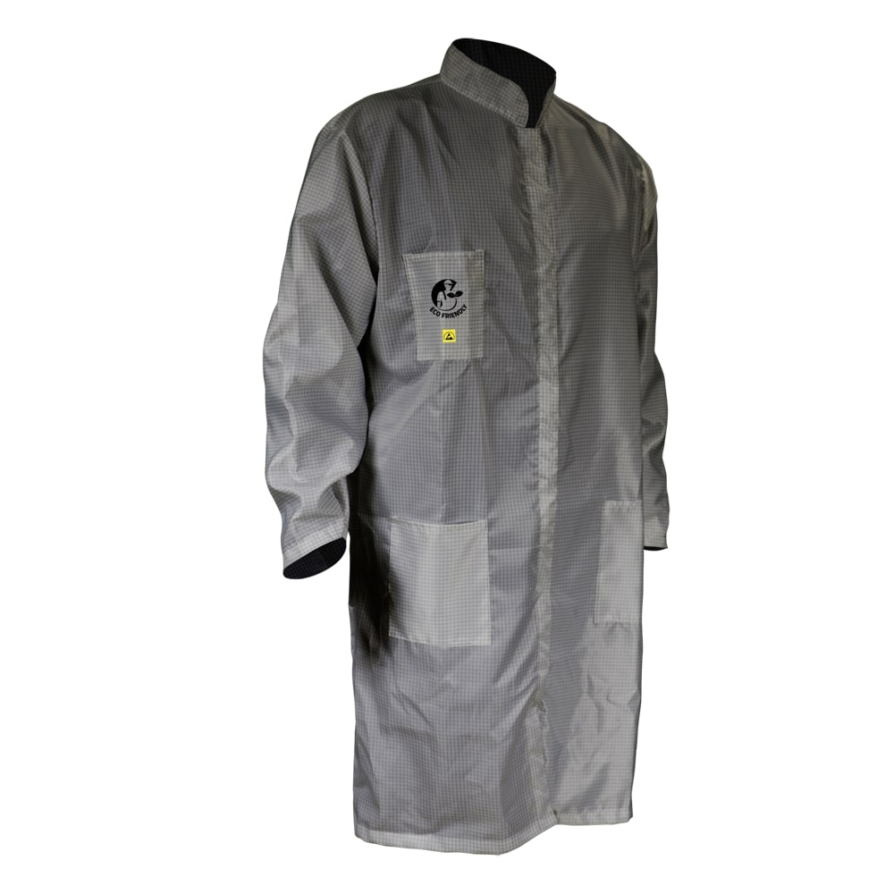 BATA ANTIESTATICA ECOFRIENDLY GRIS TALLA DOBLE EXTRA GRANDE.