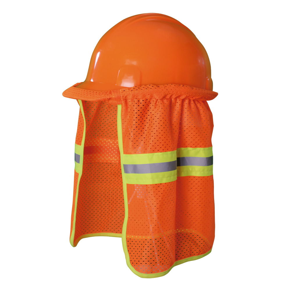 CUBRE NUCA ELASTICO ANARANJADO ECOFRIENDLY CON REFLEJANTE PARA CASCO DE SEGURIDAD