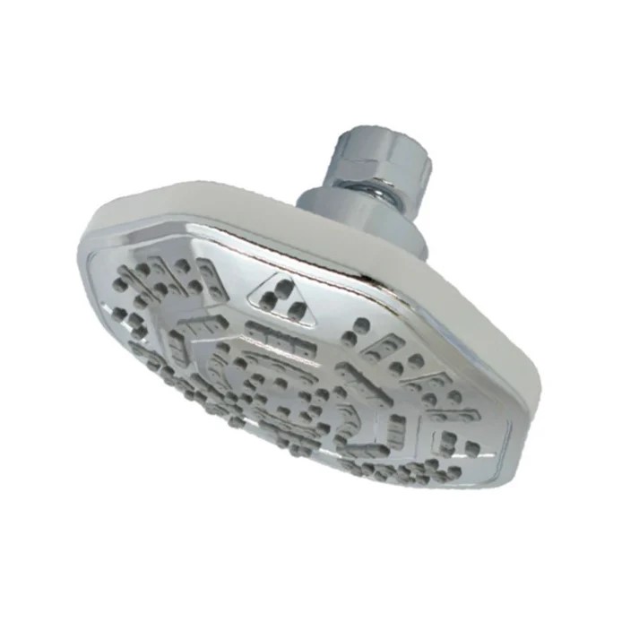 REGADERA HEXAGONAL DE ABS ACAB. CROMO 5”