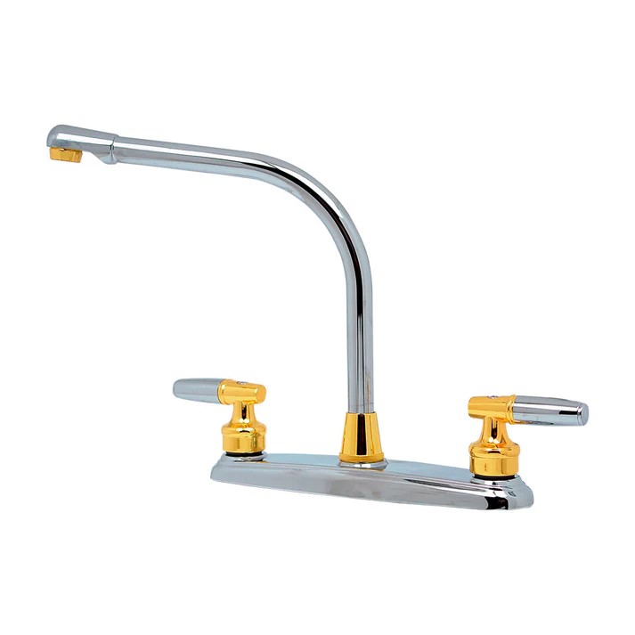 MEZCLADORA FREGADERO CROMO DORADO