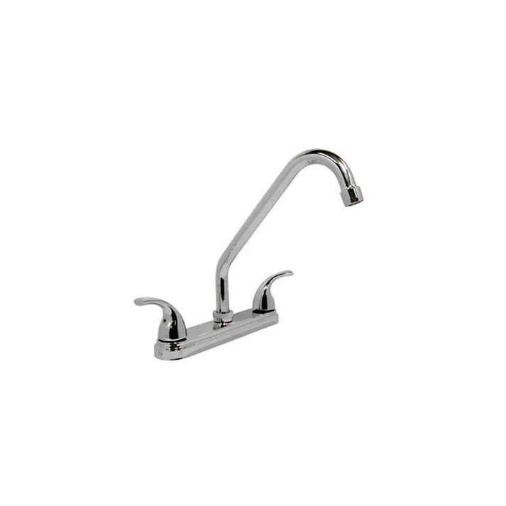 MEZCLADORA FREG.CROMO CUERPO BCE.CUB.Y PICO AC.INOX.MAN.GEMINIS