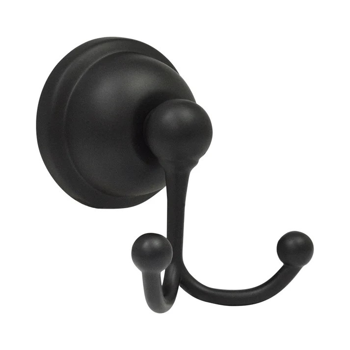 GANCHO DOBLE ACABADO NEGRO