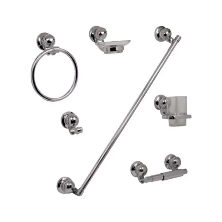 JUEGO ACCESORIOS P/BA�O CROMO ( RUMANIA )