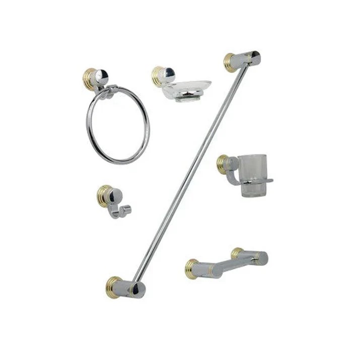 JUEGO ACCS. P/BA�O CROMO-LATON