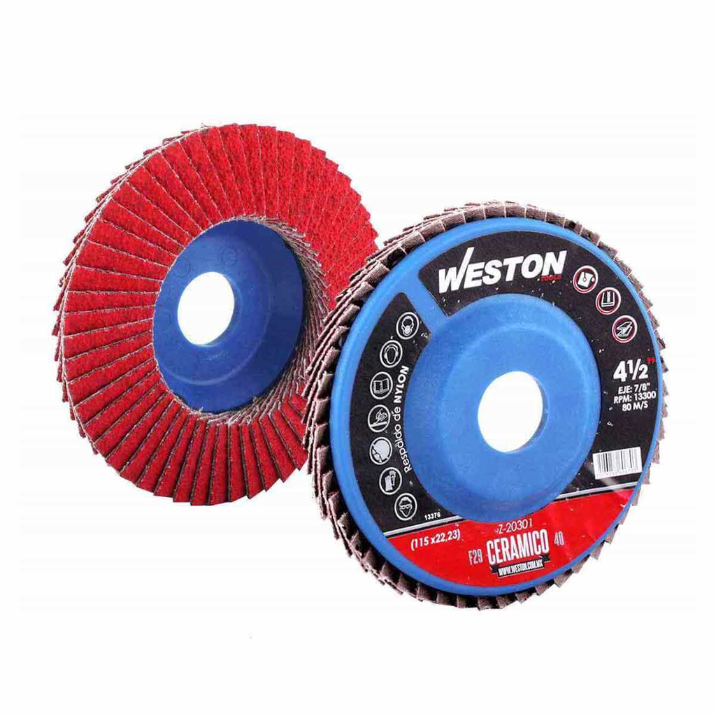 DISCO LAM.CERAMICO C/NYLON  4.5" X 7/8" G60 (Precio x pieza - Empaque c/5 pzas)