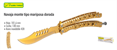 Navaja monte tipo mariposa dorada