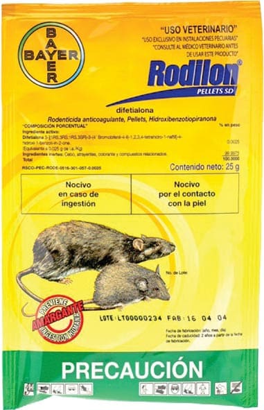 VENENO PARA RATA/RATON RODILON PELLETS 25 GRS BAYUR055