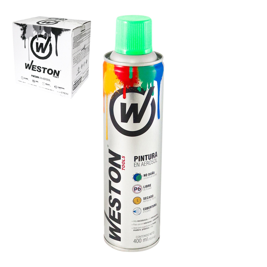 PINTURA AEROSOL VERDE FLUORESCENTE 400ml