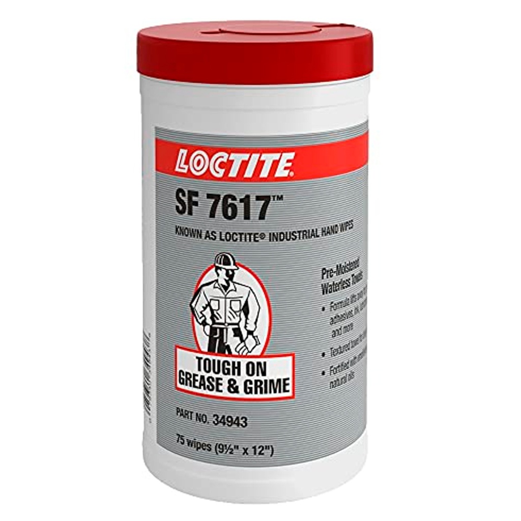 LOCTITE 34943 TOALLAS INDUSTIRALES PARA LIMPIEZA (75 TOALLAS) 24 x 30 cm