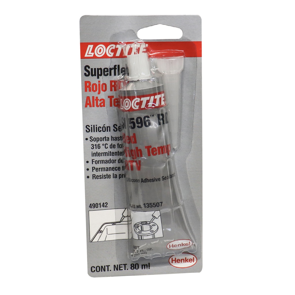 LOCTITE® SUPERFLEX® SILICON ROJO ALTA TEMPERATURA SELLADOR ADHESIVO 80 ml