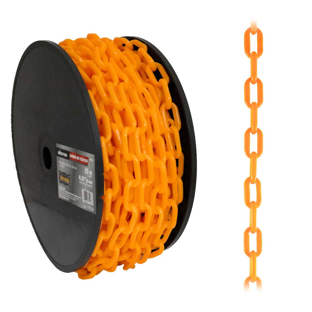 CADENA DE PLÁSTICO Ø6MM*25M NARANJA