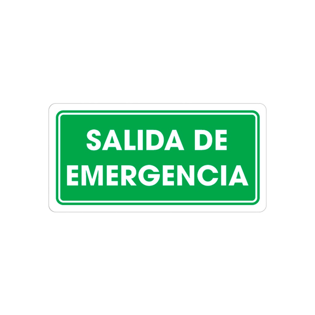 SEÑALAMIENTO SALIDA EMERGENCIA 15 X 30CM