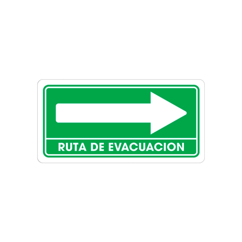 SEÑALAMIENTO RUTA EVACUACION DERECHA 15 X 30CM