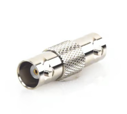 Adaptador Tipo Barril para 50 Ohm de Conectores BNC Hembra a BNC Hembra, Niquel/Oro/Polipropileno.