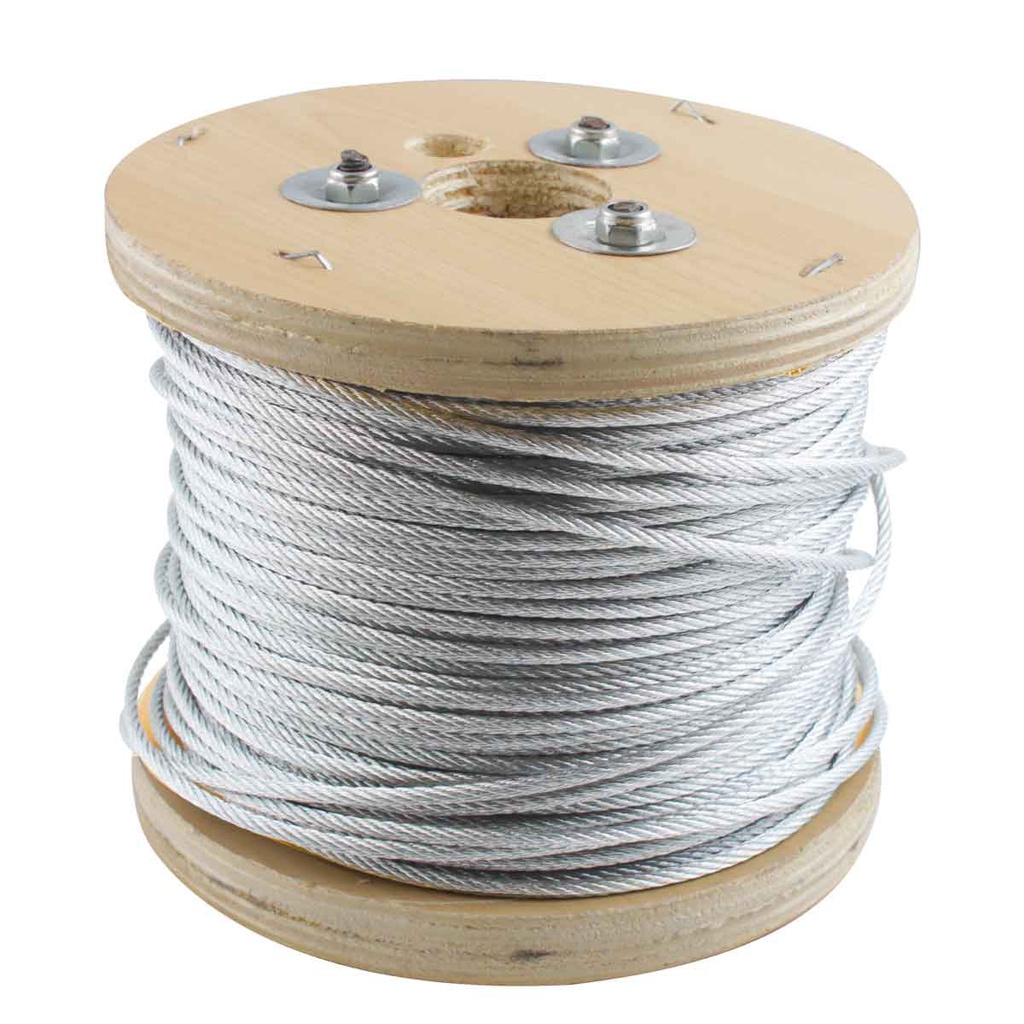 CABLE DE ACERO GALVANIZADO 7X7 1/4&quot; ROLLO 500M