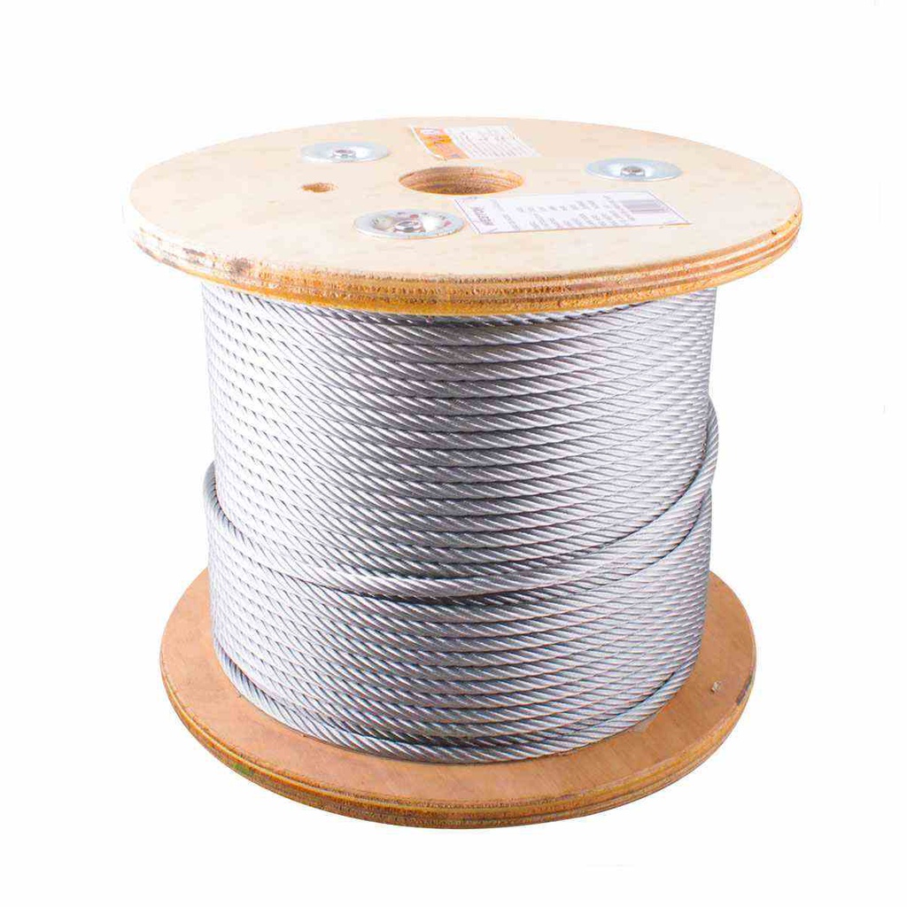 CABLE DE ACERO ALMA DE FIBRA FC 6X26 1/4&quot; ROLLO 500M