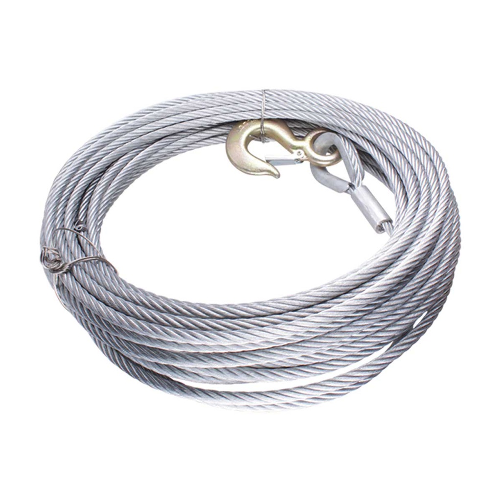 CABLE DE ACERO GALVANIZADO C/GANCHO 7X19 3/16&quot; ROLLO 7.60M