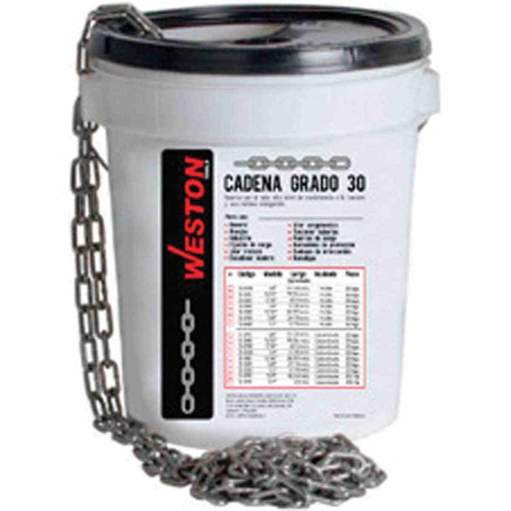 CADENA D/ACERO PULIDO 1/8&quot; 25KG GRADO 30          131.38 METROS