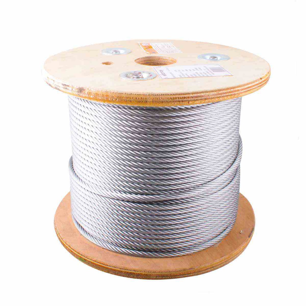 CABLE DE ACERO ALMA DE FIBRA FC 6X26 5/16" ROLLO 500M