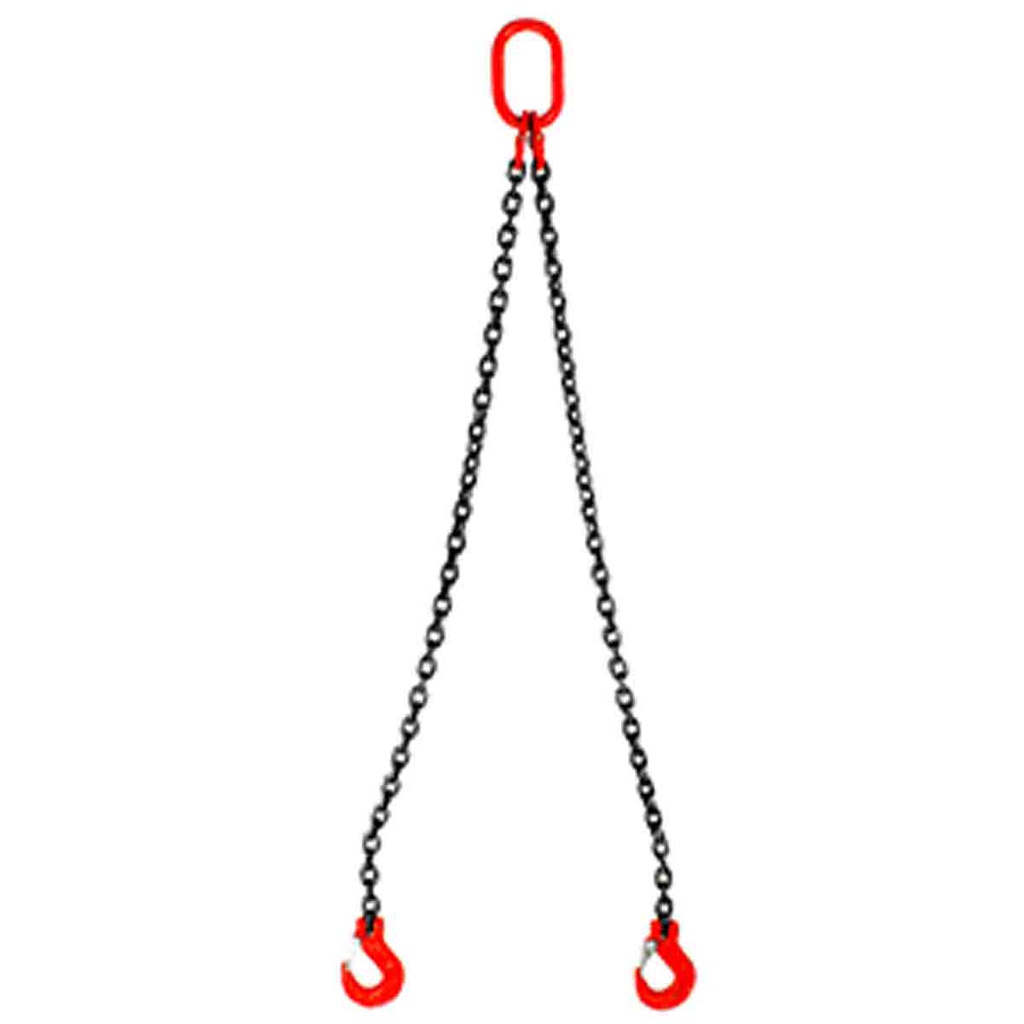 ESLINGA DE CADENA 3/8" G80 6M CUADRUPLE GANCHO DE QUIJADA C/SEGURO