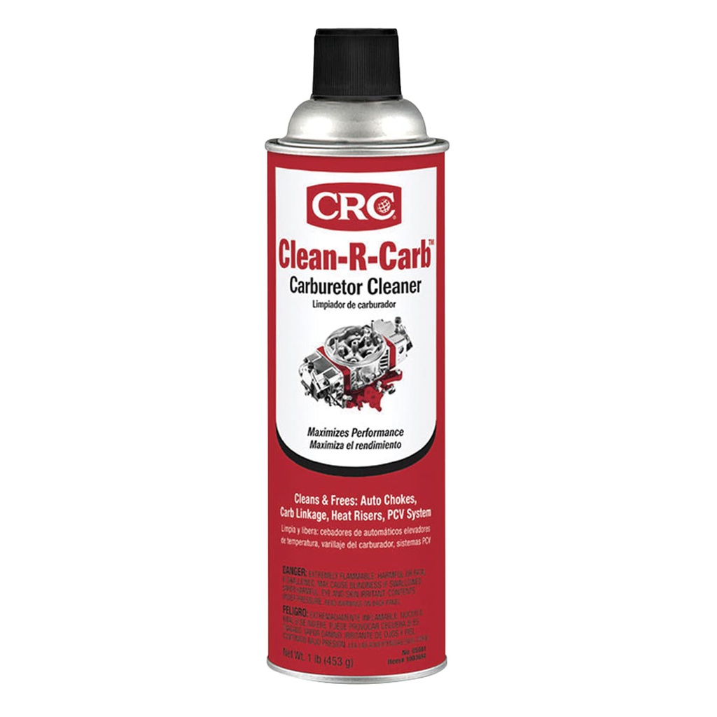 LIMPIADOR DE CARBURADOR CLEAN -R-CARB 16 OZ AEROSOL (454G) (CAJA C/12 PZAS - PRECIO X PIEZA)