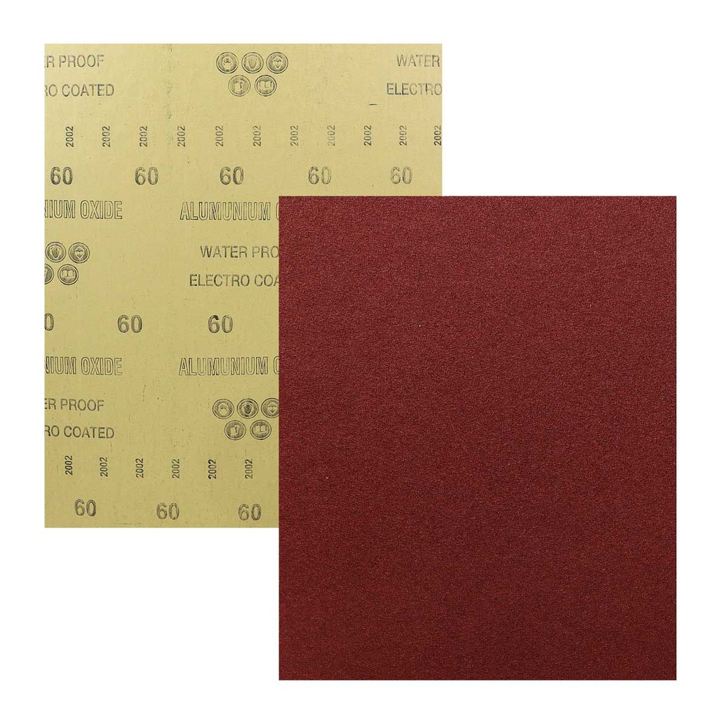 HOJA DE LIJA OXAL ESMERIL 9" x 11" G60 (Precio x pieza - Empaque c/50 pzas)