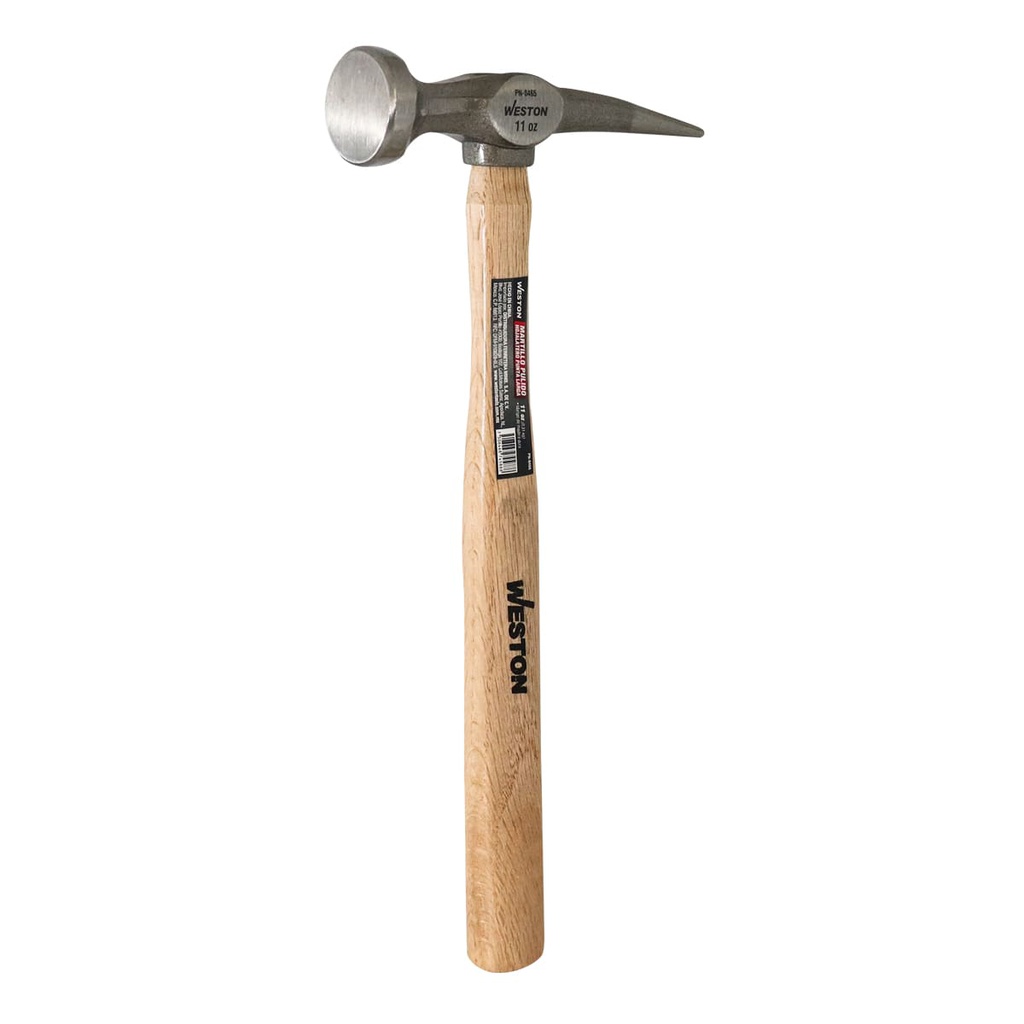 MARTILLO PULIDO HOJALATERO PUNTA LARGA MANGO 13" DE MADERA DURA 11 OZ