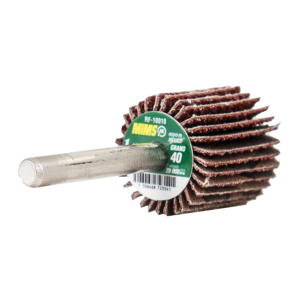 RUEDA FLAP MIMS C/VASTAGO (6MM) G40 1 X 1 (Precio x pieza - Empaque c/20 pzas)