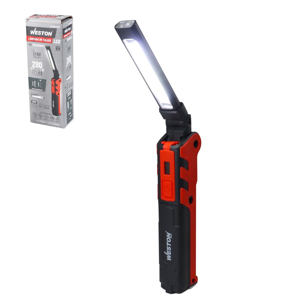 LAMPARA D/TALLER RECARGABLE LED 280LM