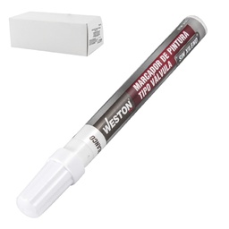 [STM-W001] MARCADOR DE PINTURA TIPO VALVULA BLANCO (CAJA C/12 - PRECIO X PZA)
