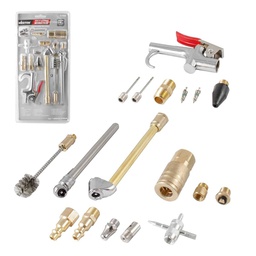 [W-70580] ACCESORIOS PARA COMPRESOR DE AIRE (JUEGO  18 PIEZAS) 1/4'' NPT