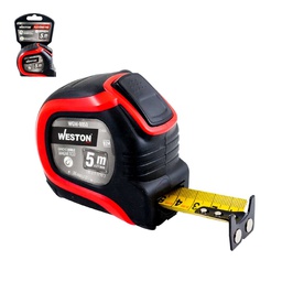 [WGW-0050] FLEXOMETRO 5M X 27MM ROJO CINTA ANCHA (Empaque c/6 pzas - Precio x pieza)