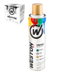 [WM-0220] PINTURA AEROSOL ORO CADILLAC METALICO 400ml  (CAJA CON 12 PIEZAS)