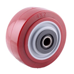 [Y-1046-100] RUEDA MARRON PU 4X2" C/BALERO Y 2 CUBIERTAS PLASTICAS