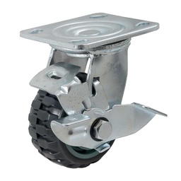 [Y-1172-100] RODAJA DE PU CENTRO PP GIR. C/FRENO TIPO TRACTOR 4&quot; (100*50MM)