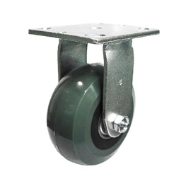 [Y-1175-125] RODAJA PU VERDE C/NAILON FIJA 5X2&quot; USO RUDO