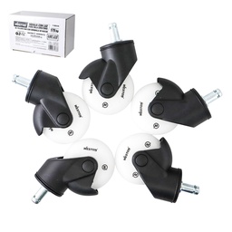 [Y-2020-65] RODAJAS C/LUZ LED D/PU C/HORQ. D/NAILON P/SILLA GIRA. 2-1/2 X 1&quot; (Precio x Caja - Caja con 5 piezas)