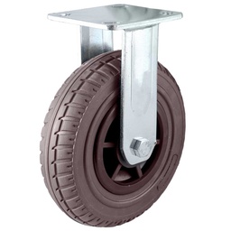 [Y-2038-200] RODAJA DE HULE CAFE USO RUDO FIJA 8" (200X50MM)