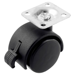 [Y-2131-40] RODAJA TIPO YOYO PLACA C/FRENO 40MM (Precio x pieza - Empaque c/4 pzas)
