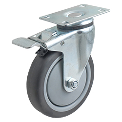 [Y-4034-077] RODAJA DE TPR CON PP GIRATORIA CON FRENO 3X1-1/4&quot;