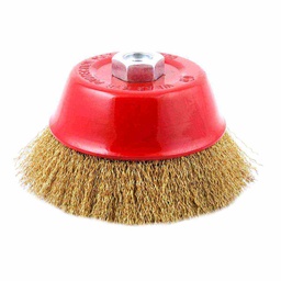[Z-10710] CEPILLO TIPO COPA ONDULADA SIN ARO 4"  ENT 5/8-11 A. LATONADO .012"