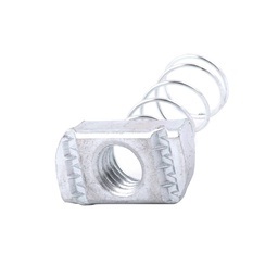 [ZK-25010] TUERCA C/RESORTE P/CANALETA GALV. 1/4&quot;-20 X34.5X19X6MM   (Precio x Caja c/200 pzas)