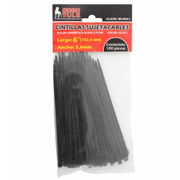 [WL8041] CINTILLA SUJETACABLE 6&quot; NEGRA C/100
