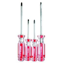 [TO2053] JUEGO DESARMADOR ACETATO ROJO 4PZ