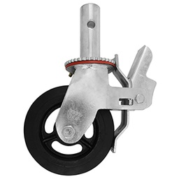[ZF5150] RODAJA ANDAMIO HULE FIERRO GIRA FRENO 6&quot;
