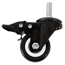 [ZF5190] RODAJA PVC NEGRO ESPIGA ROSC 3/8 FRENO 2