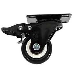 [ZF5184] RODAJA PVC NEGRO GIRATORIA Y FRENO 2"